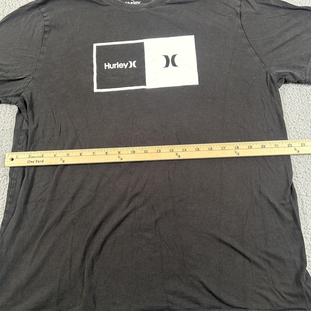 Hurley Shirt Mens Extra Large Black Split Box Logo Graphic Tee Short Sleeve - Picture 8 of 11